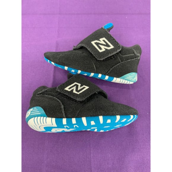 New Balance style 574 Culla US 2 Black Hook Loop inside out closure Newborn boy - Picture 9 of 10
